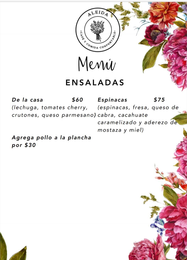Menú de ensaladas